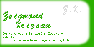 zsigmond krizsan business card